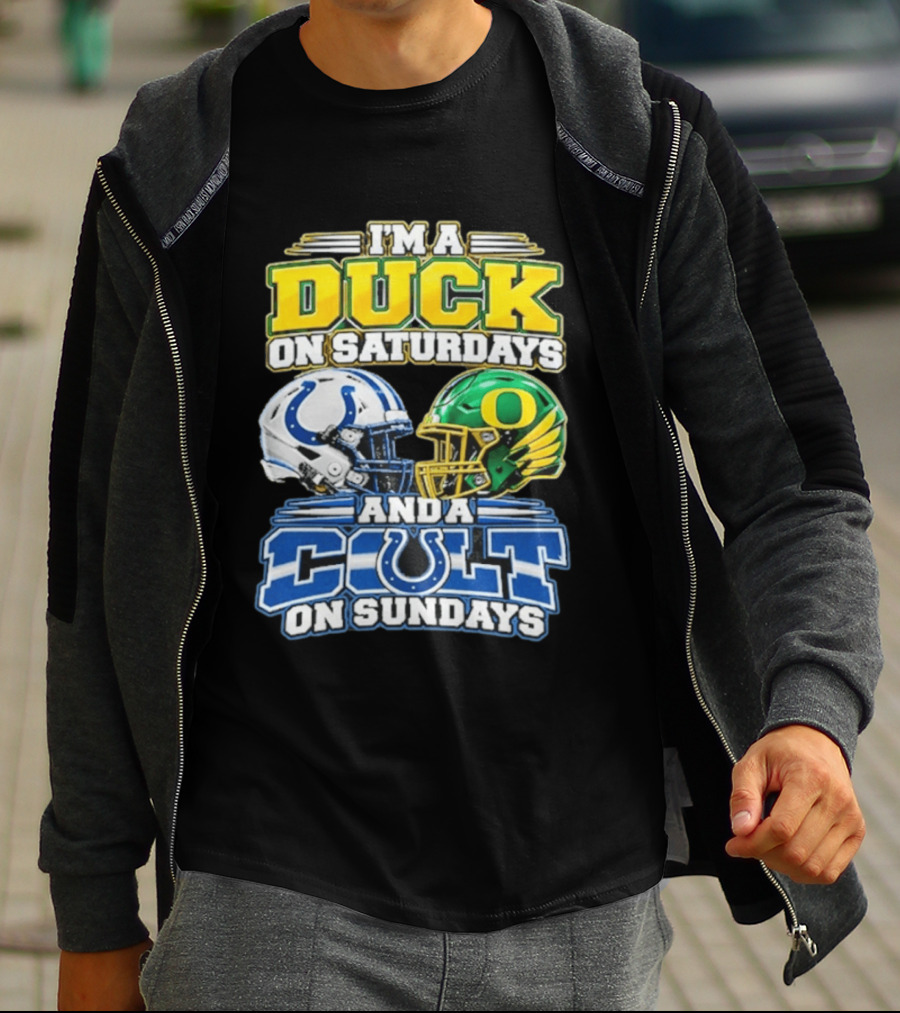 I'm A Duck On Saturdays And A Colt On Sundays Helmet Clash T-Shirt