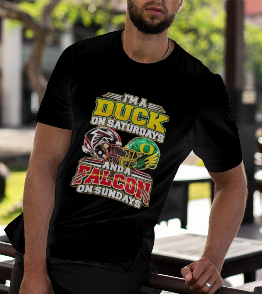 I'm A Duck On Saturdays And A Falcon On Sundays Football Helmets T-Shirt