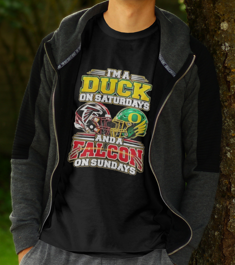 I'm A Duck On Saturdays And A Falcon On Sundays Football Helmets T-Shirt
