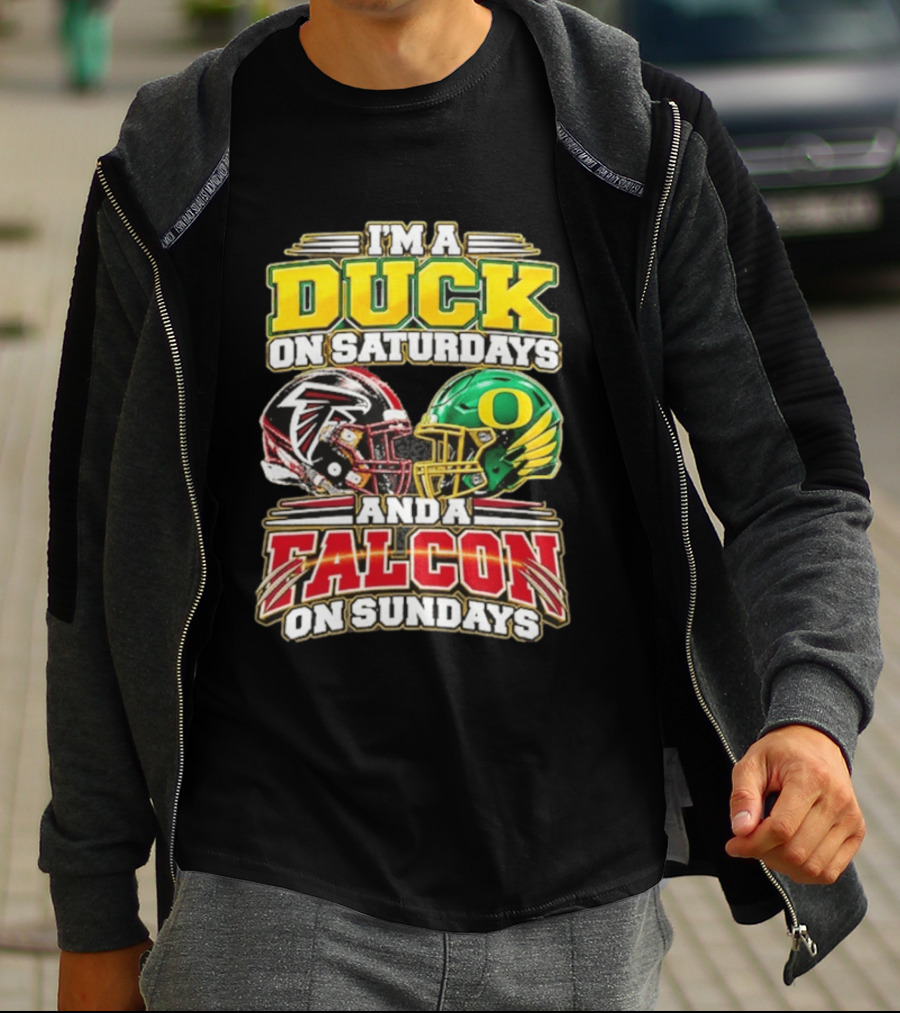 I'm A Duck On Saturdays And A Falcon On Sundays Football Helmets T-Shirt