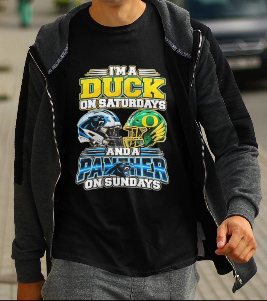 I'm A Duck On Saturdays And A Panther On Sundays Helmet T-Shirt