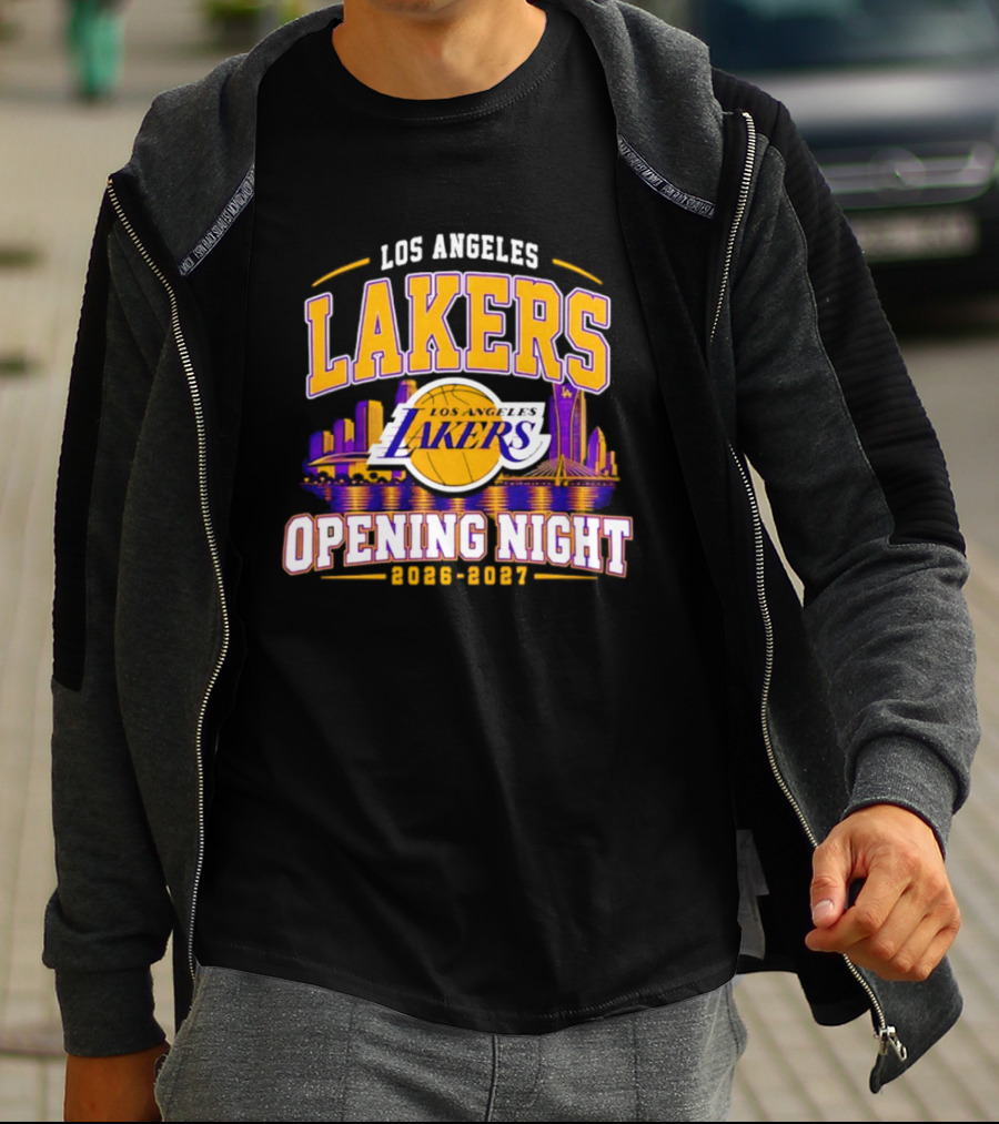 Los Angeles Lakers Opening Night 2026 2027 City Skyline T-Shirt
