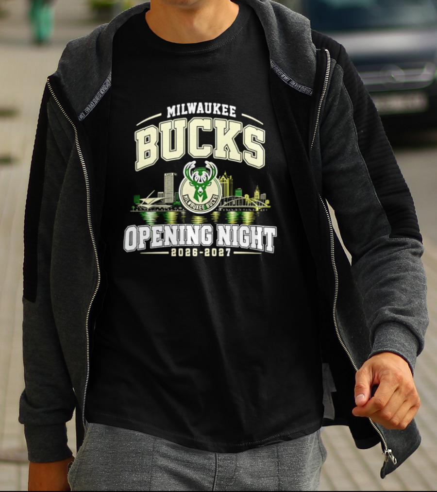 Milwaukee Bucks Opening Night 2026 2027 City Skyline T-Shirt