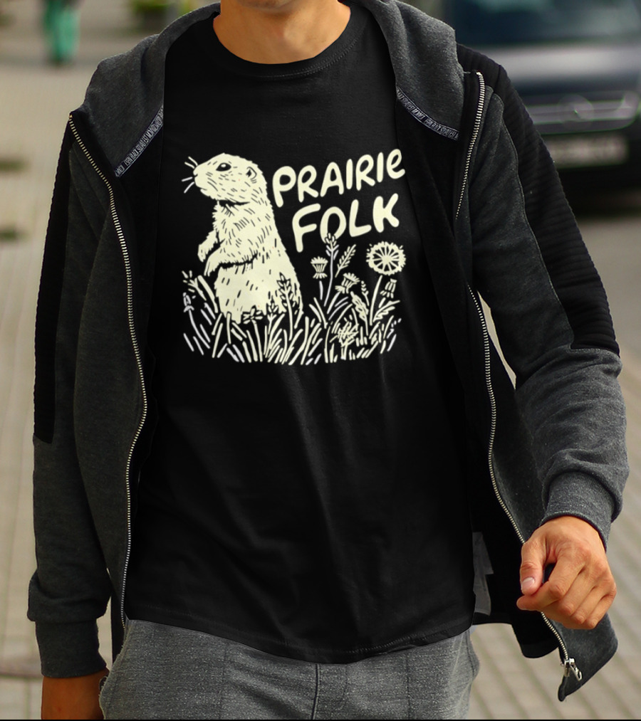 Prairie Folk Groundhog Meadow Wildlife Nature T-Shirt