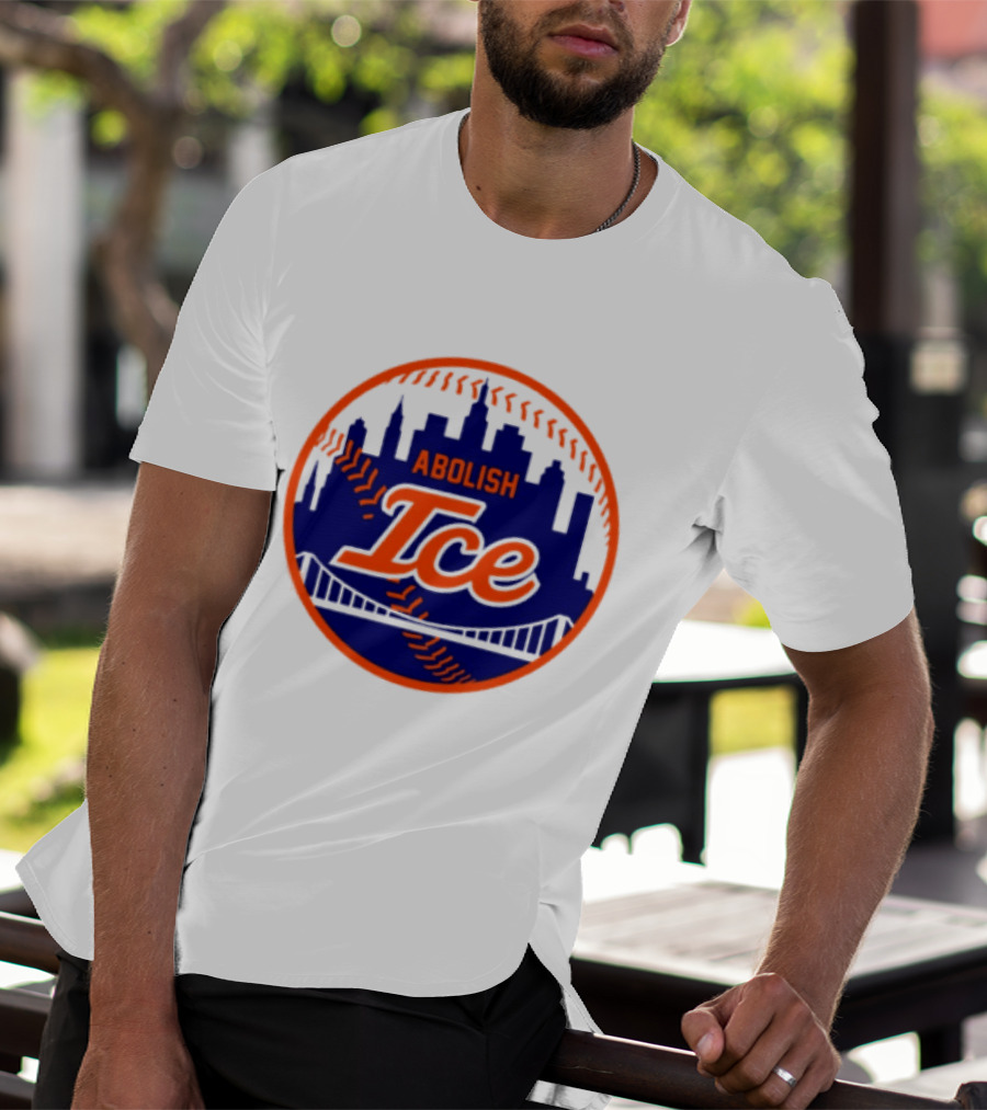 Abolish ICE New York Mets Baseball Fan City Skyline T-Shirt
