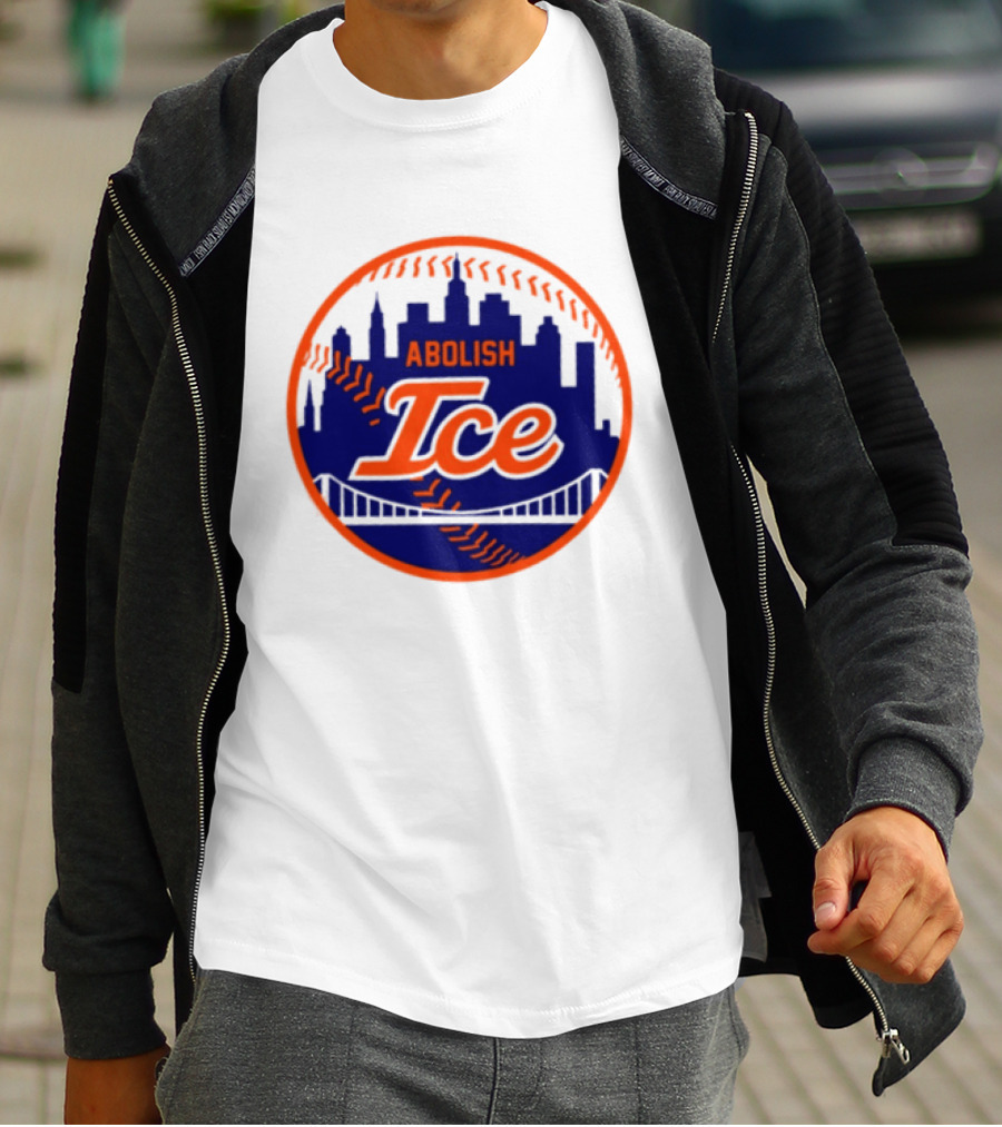 Abolish ICE New York Mets Baseball Fan City Skyline T-Shirt