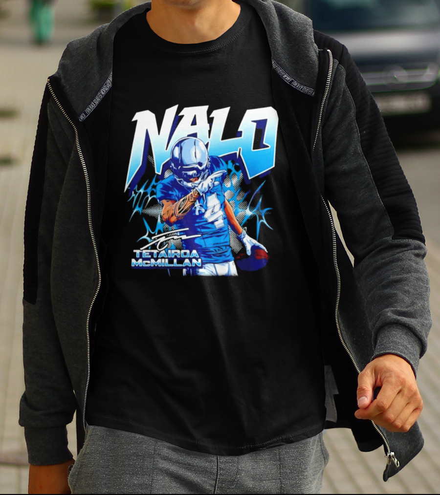 Tetairoa McMillan Nalo Carolina Panthers Football Lightning Player Number 4 T-Shirt