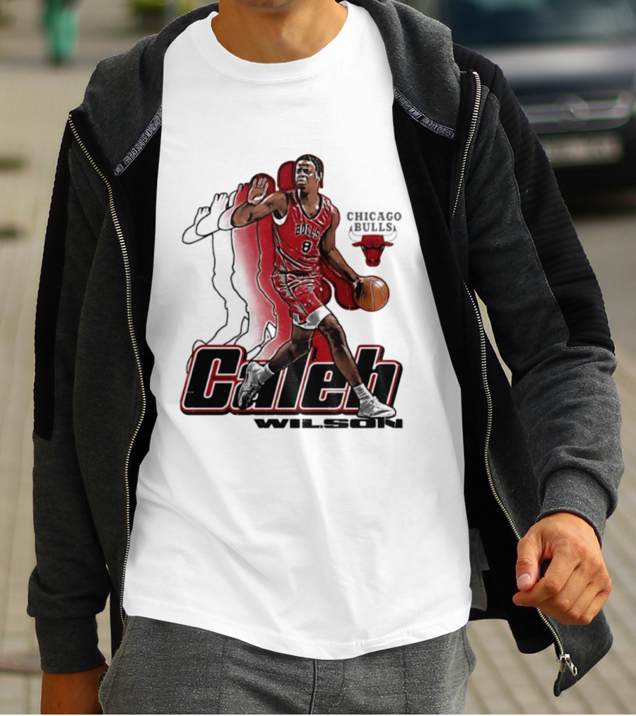 Caleb Wilson 8 Chicago Bulls Basketball Pose T-Shirt