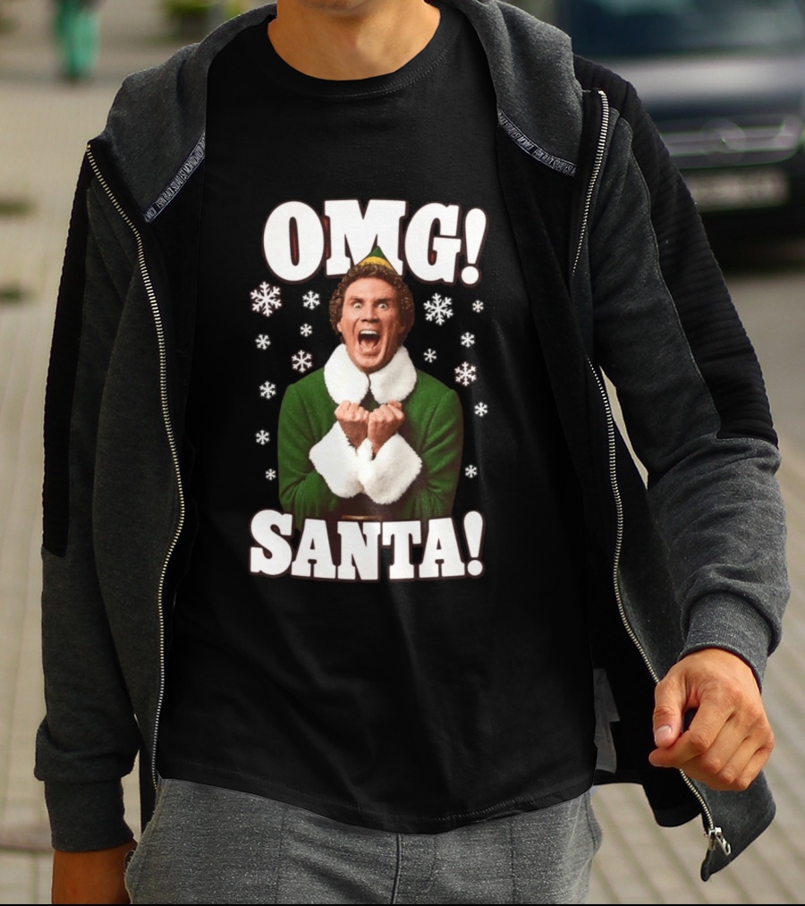 OMG Santa Will Ferrell Christmas Elf Snowflakes T-Shirt