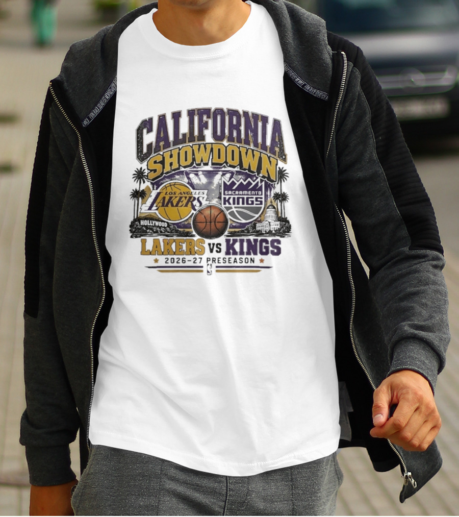 California Showdown Los Angeles Lakers Vs Sacramento Kings 2026 27 Preseason T-Shirt