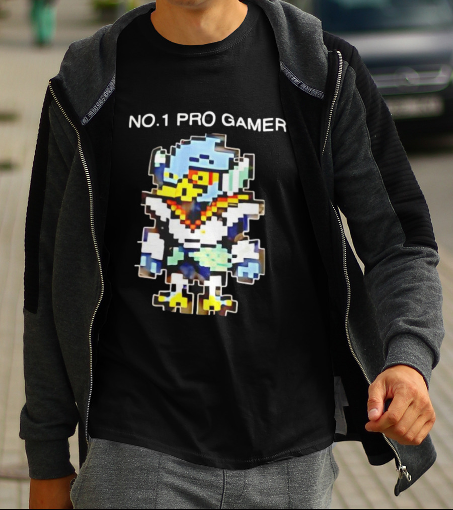 NO.1 PRO GAMER Pixelated Berdly Character Retro Game Style T-Shirt