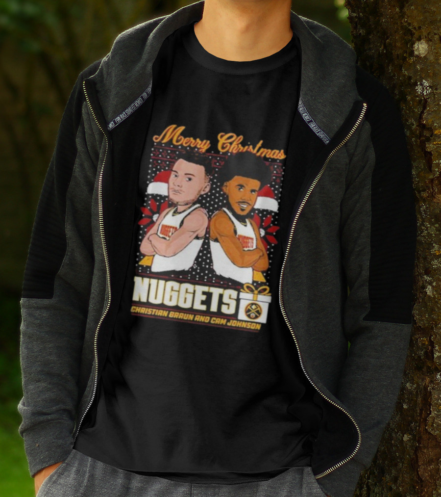 Merry Christmas Nuggets Christian Braun Cam Johnson T-Shirt