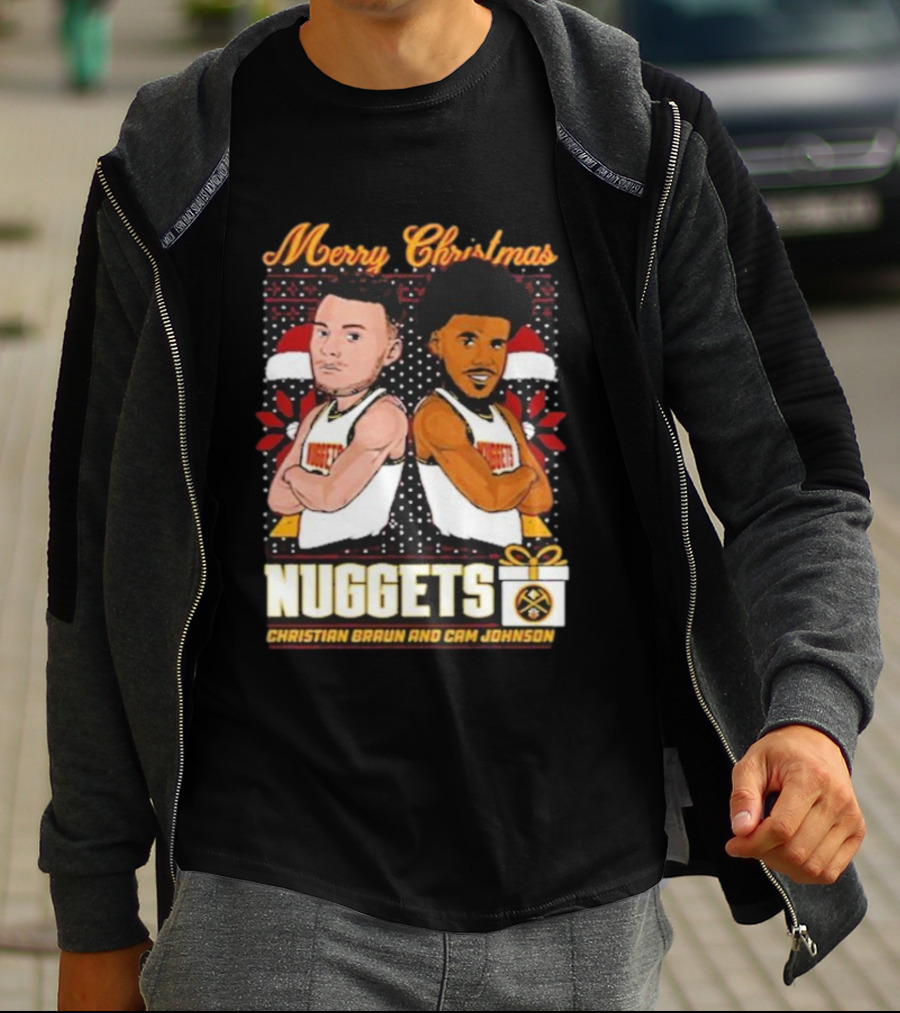 Merry Christmas Nuggets Christian Braun Cam Johnson T-Shirt