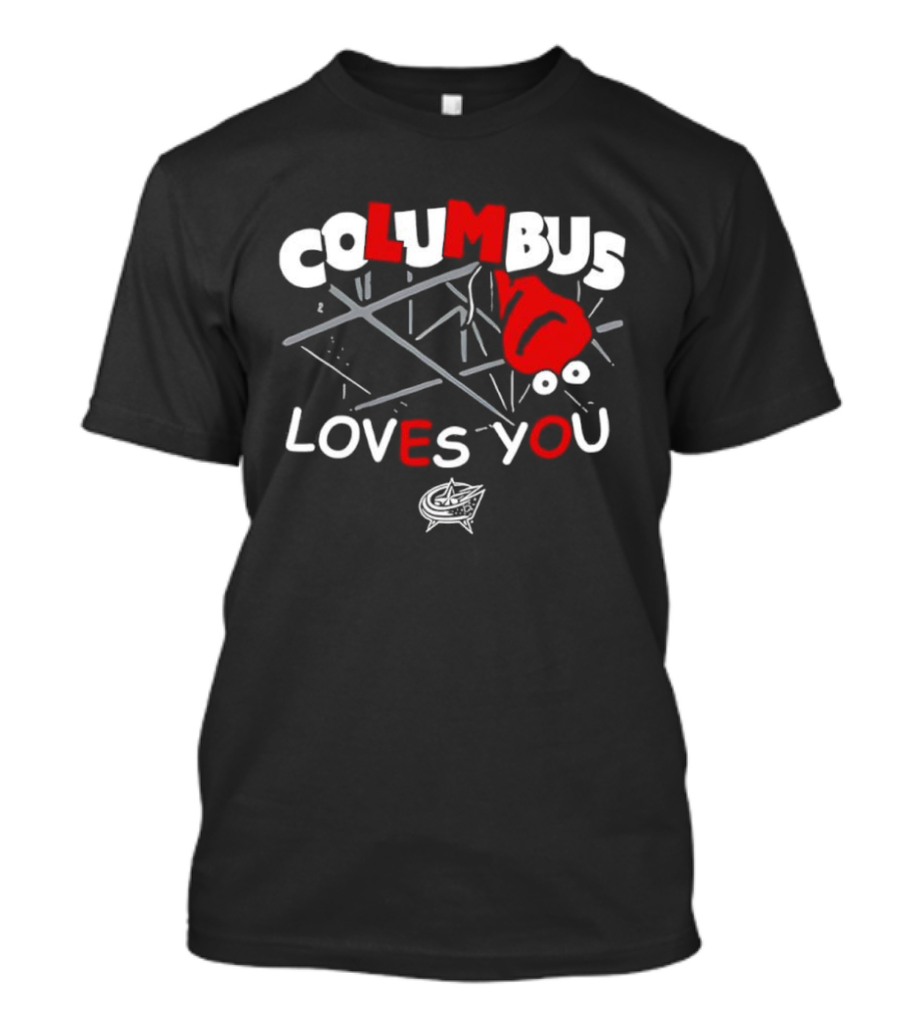 Columbus Blue Jackets Columbus Loves You Hockey Team Fan Gear T-Shirt