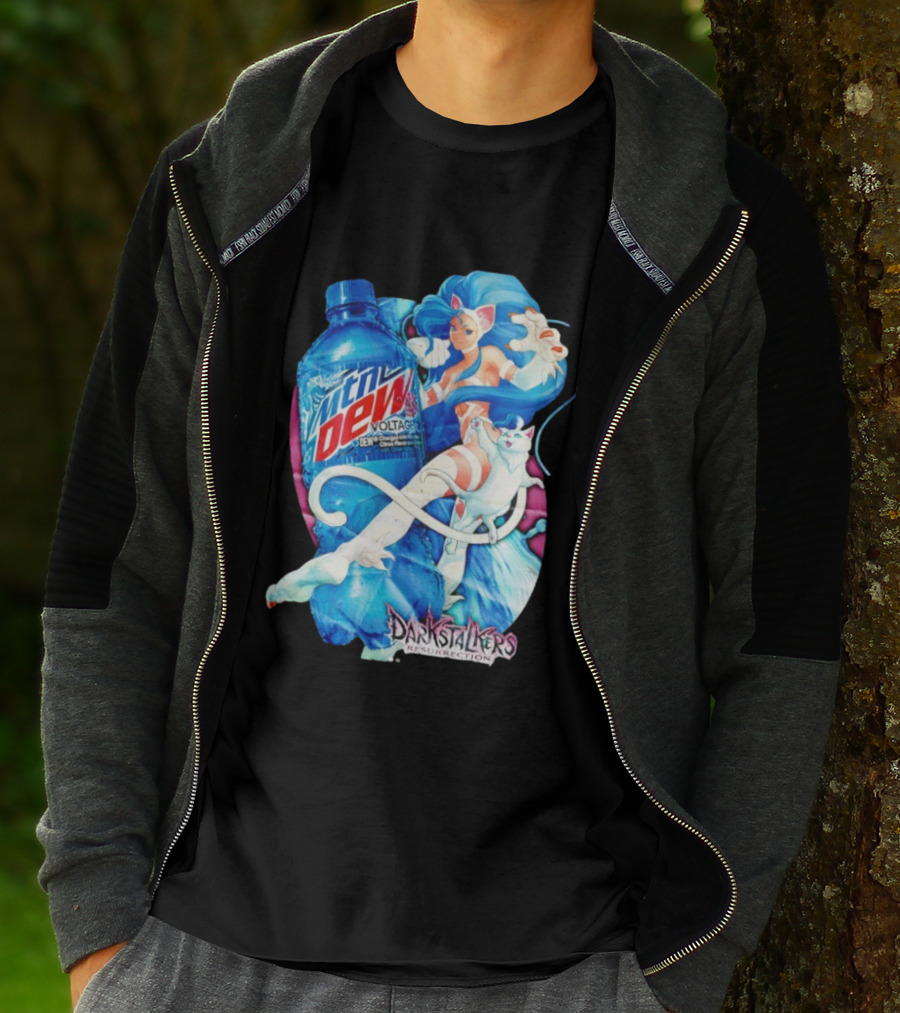 Darkstalkers Resurrection Felicia Mtn Dew Voltage Collaboration T-Shirt