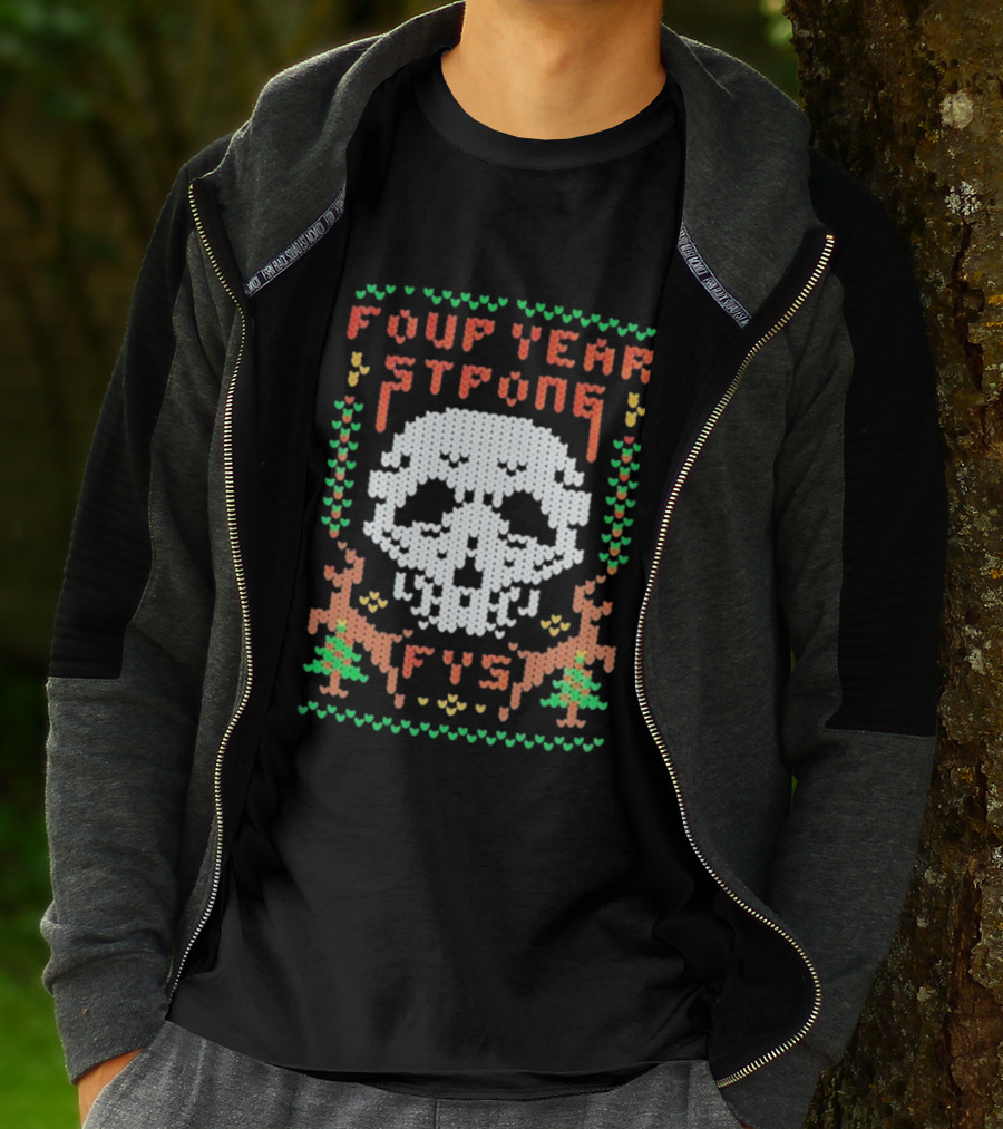 Four Year Strong FYS Christmas Knit Skull Ugly Xmas Sweater T-Shirt