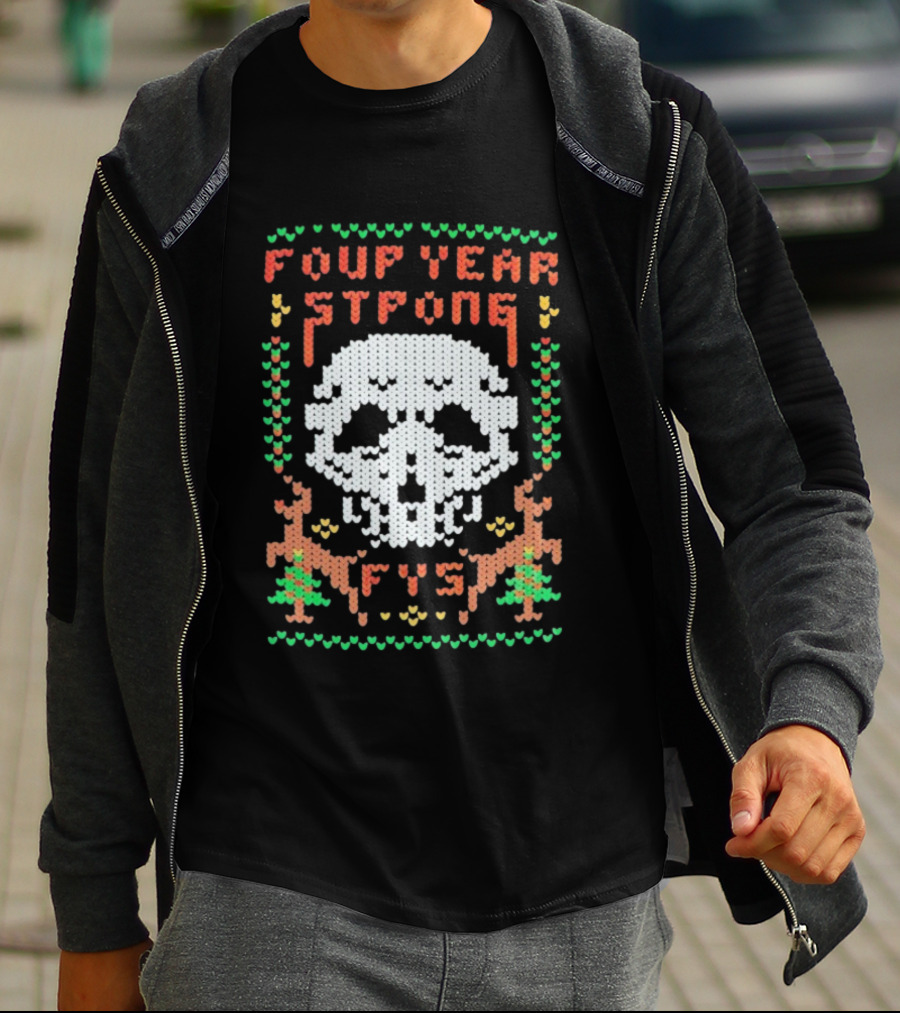 Four Year Strong FYS Christmas Knit Skull Ugly Xmas Sweater T-Shirt