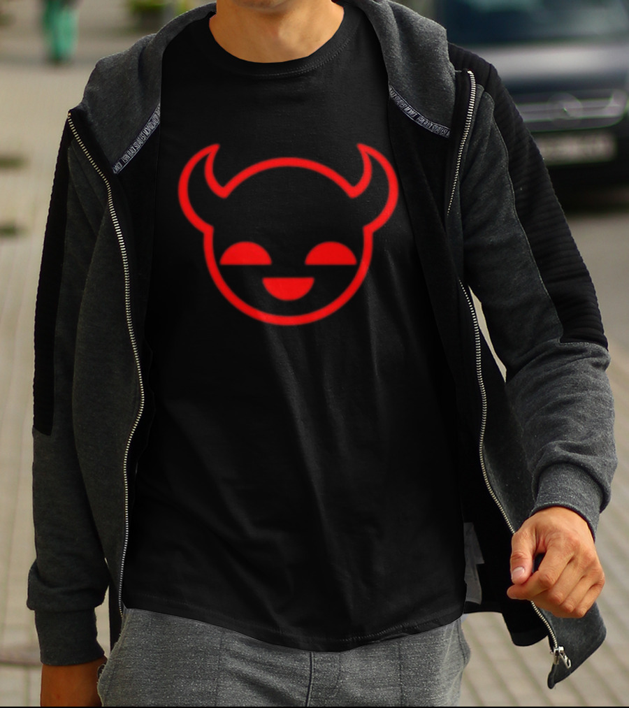 Homestuck Trollian Horned Smiley Face Red T-Shirt