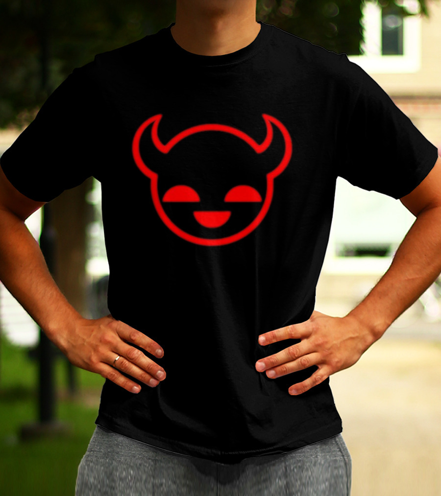 Homestuck Trollian Horned Smiley Face Red T-Shirt