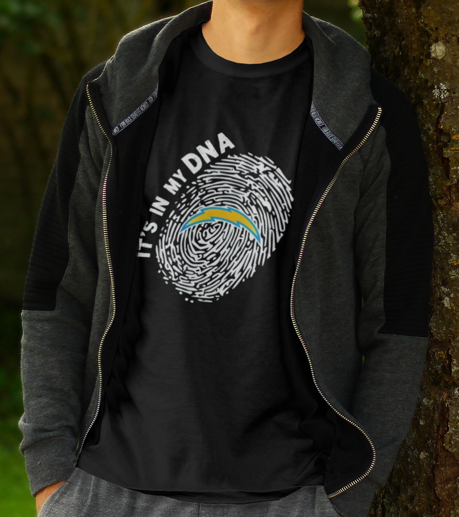 Los Angeles Chargers It's In My DNA Fingerprint Bolt T-Shirt