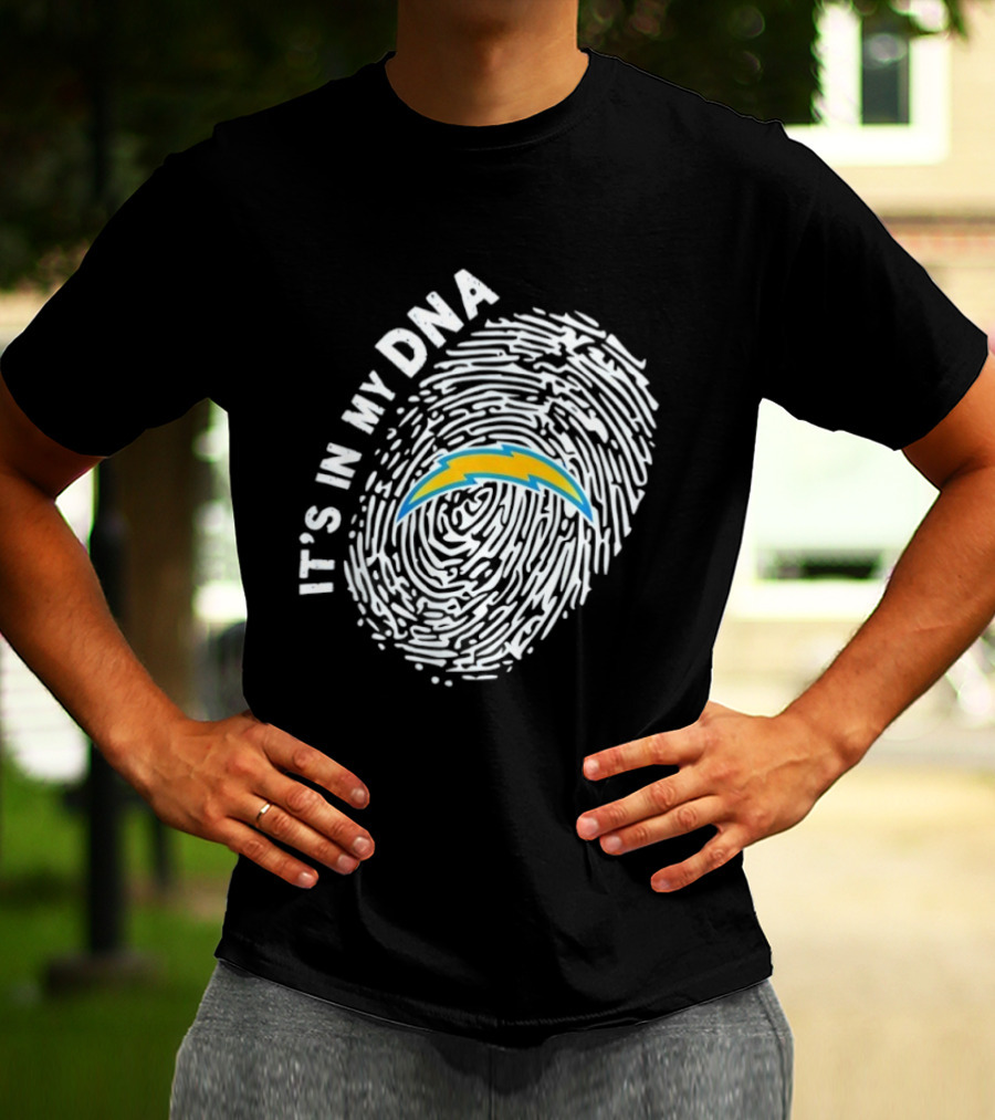 Los Angeles Chargers It's In My DNA Fingerprint Bolt T-Shirt