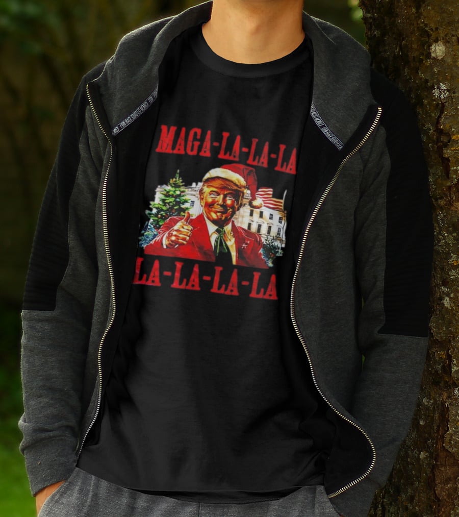 MAGA La La La Donald Trump Christmas Santa Hat Thumbs Up T-Shirt