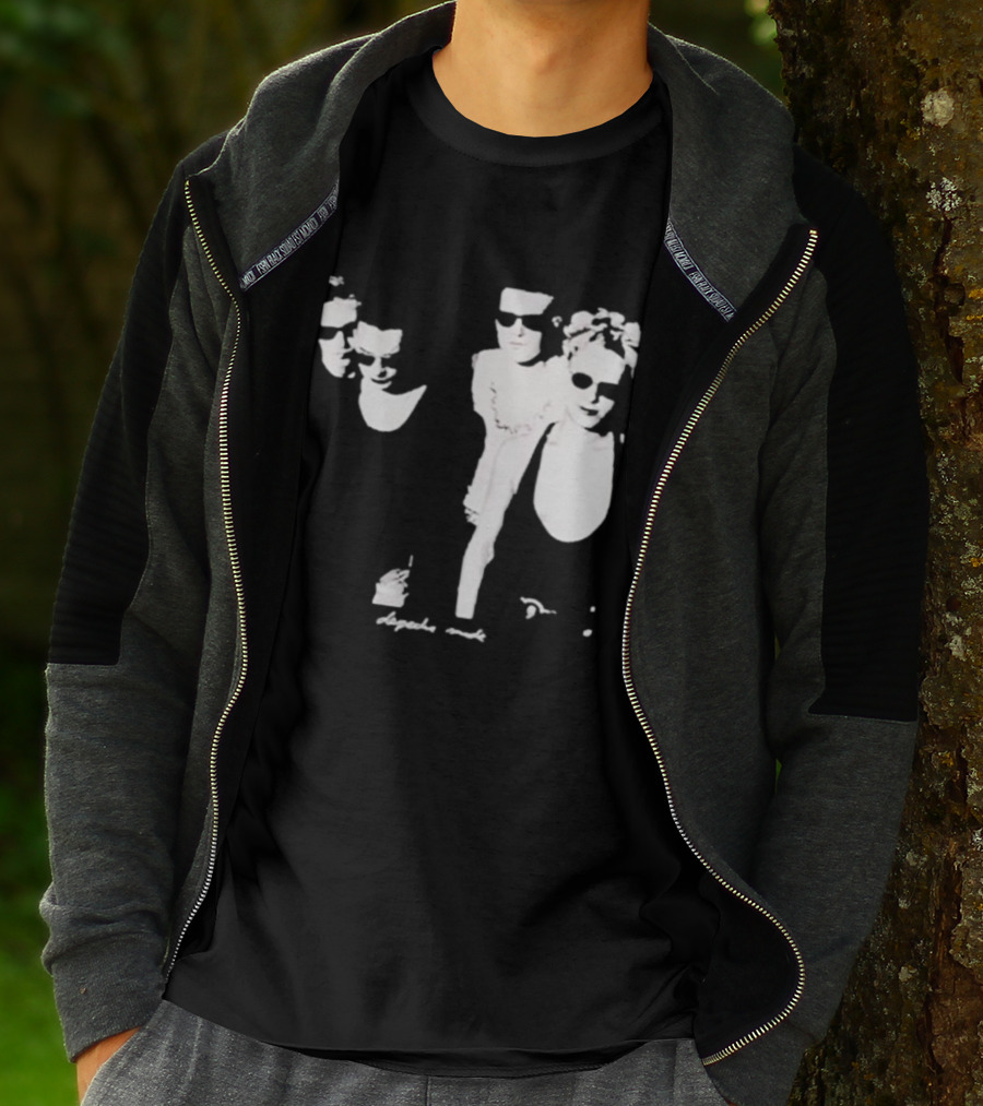 Public Laundry Depeche Mode Classic Band Members Black And White Sunglasses Style T-Shirt