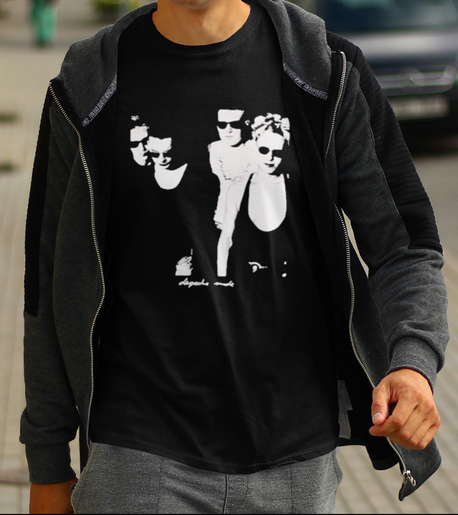 Public Laundry Depeche Mode Classic Band Members Black And White Sunglasses Style T-Shirt