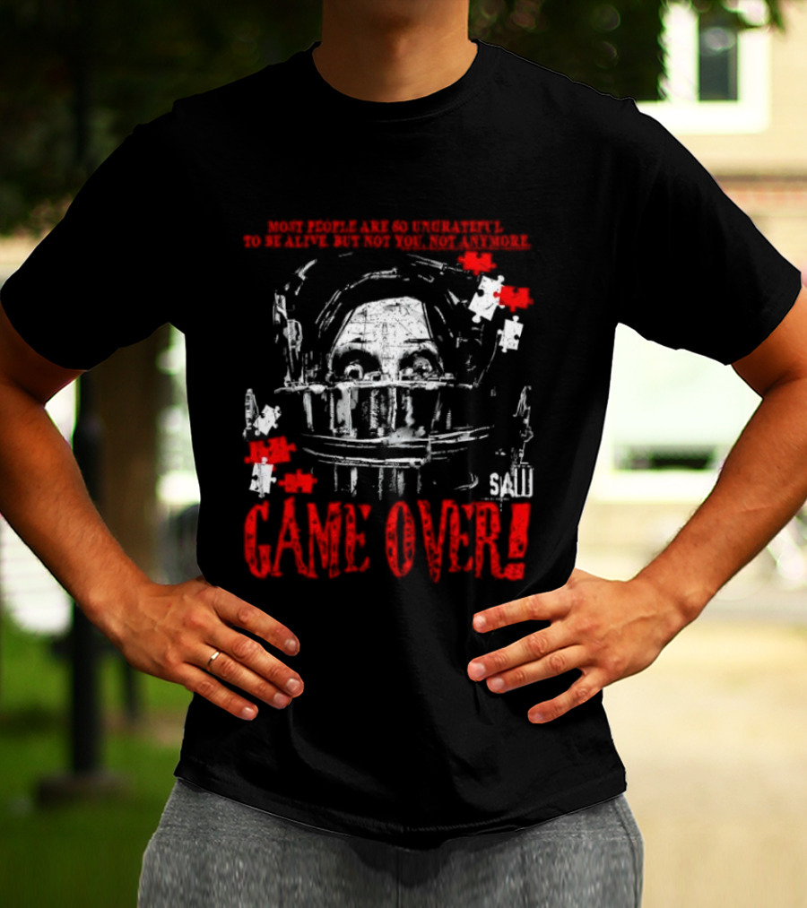 Saw Game Over Keep Calm And Survive Head Trap Horror Movie T-Shirt