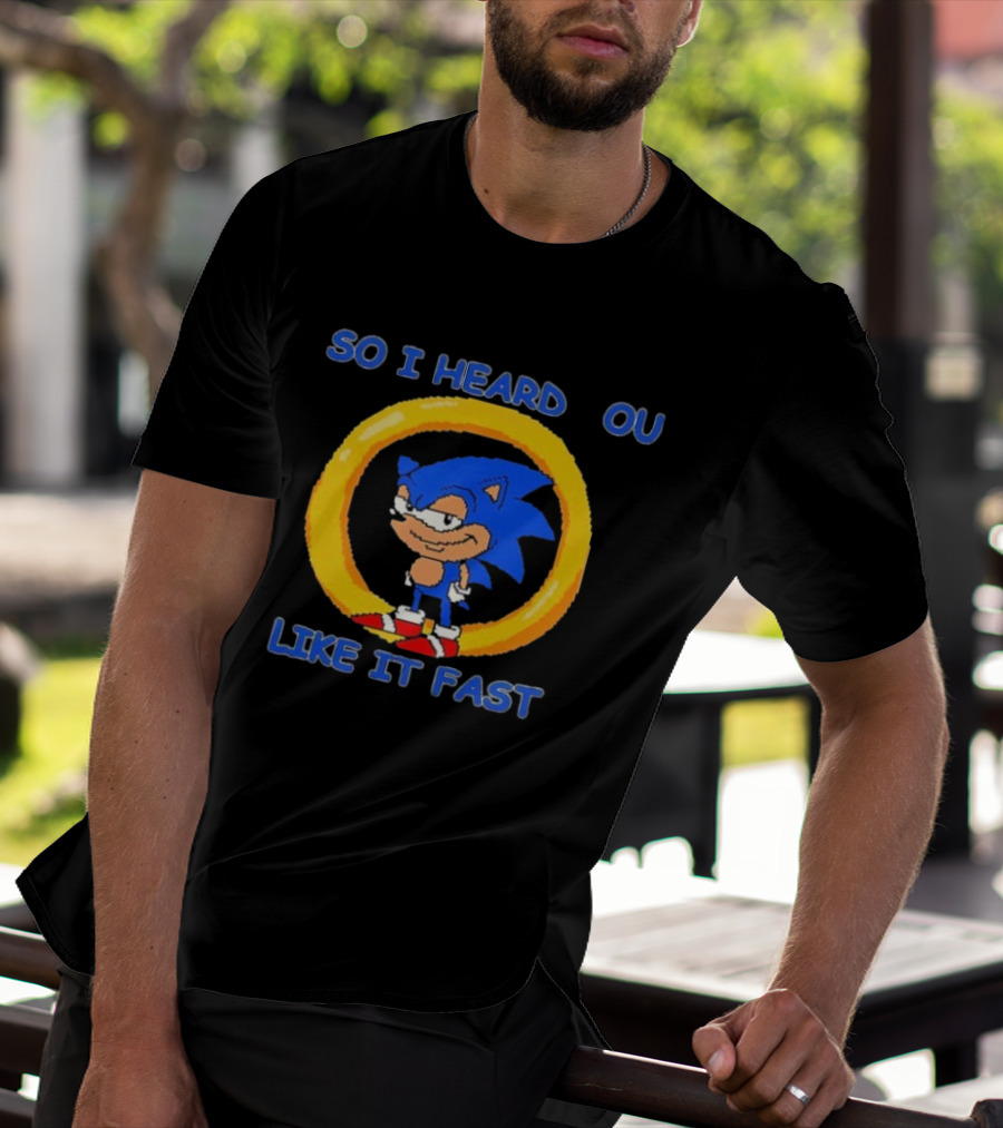 So I Heard You Like It Fast Hedgehog Ring Blue Character T-Shirt