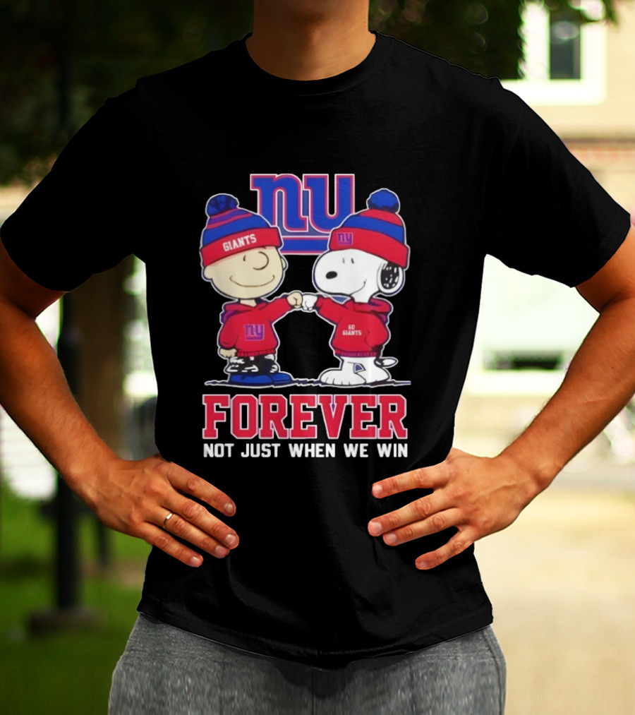 New York Giants Charlie Brown Snoopy Forever Not Just When We Win T-Shirt