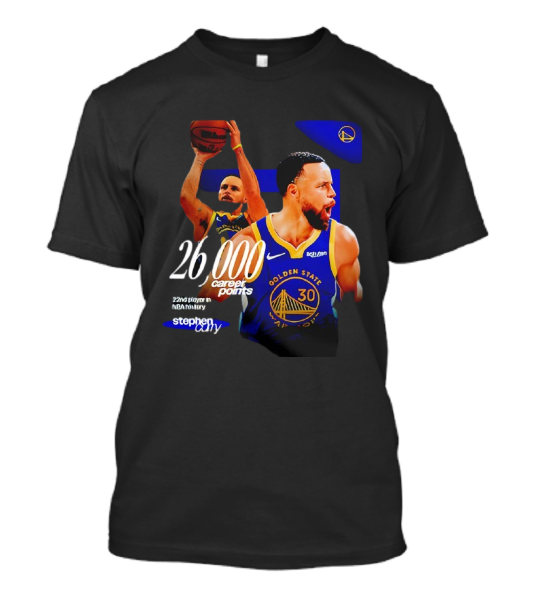 Stephen Curry Golden State Warriors 26000 Career Points 22nd NBA Player T-Shirt