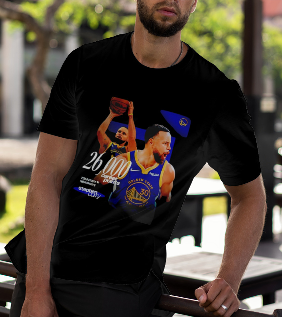 Stephen Curry Golden State Warriors 26000 Career Points 22nd NBA Player T-Shirt