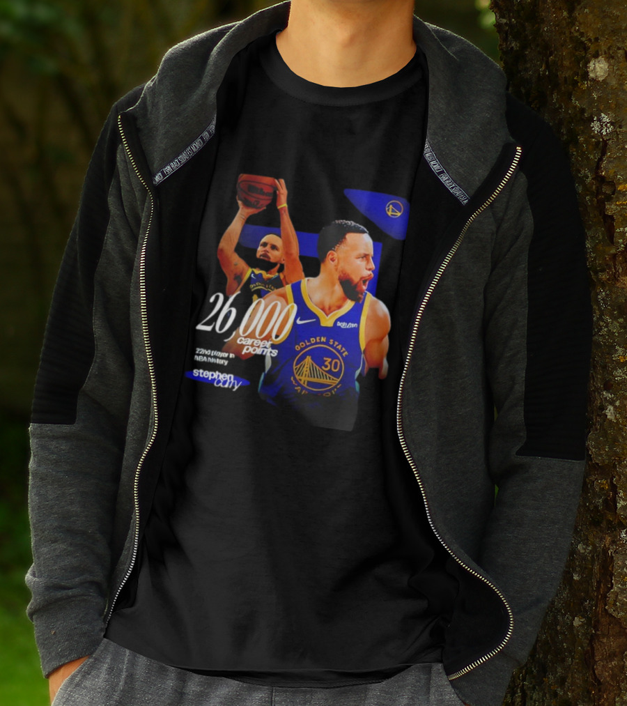 Stephen Curry Golden State Warriors 26000 Career Points 22nd NBA Player T-Shirt