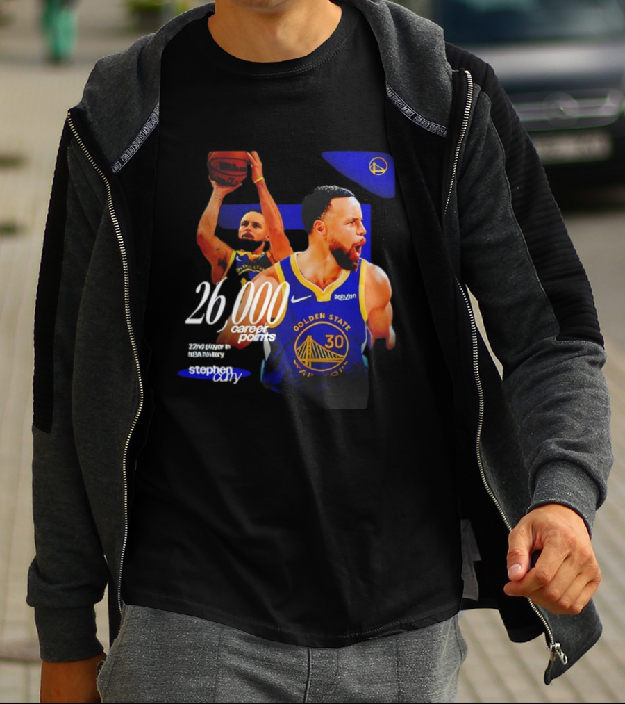 Stephen Curry Golden State Warriors 26000 Career Points 22nd NBA Player T-Shirt