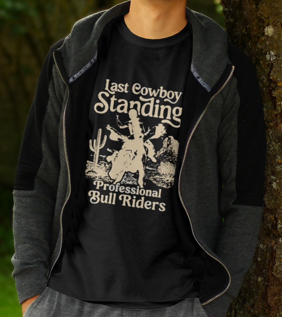 Last Cowboy Standing Professional Bull Riders Desert Scene T-Shirt
