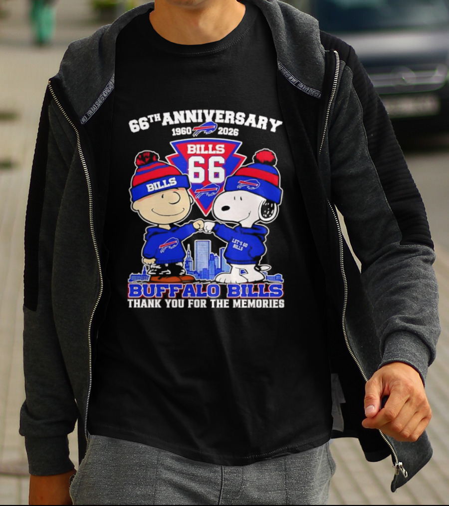 Peanuts Buffalo Bills 66th Anniversary 1950-2023 Thank You For The Memories T-Shirt