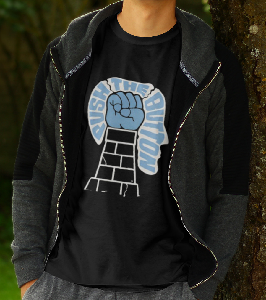 Push The Button Fist Tower Iconic Print T-Shirt