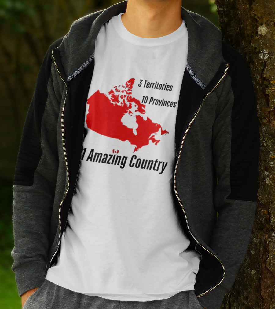 3 Territories 10 Provinces 1 Amazing Country Canada Map T-Shirt