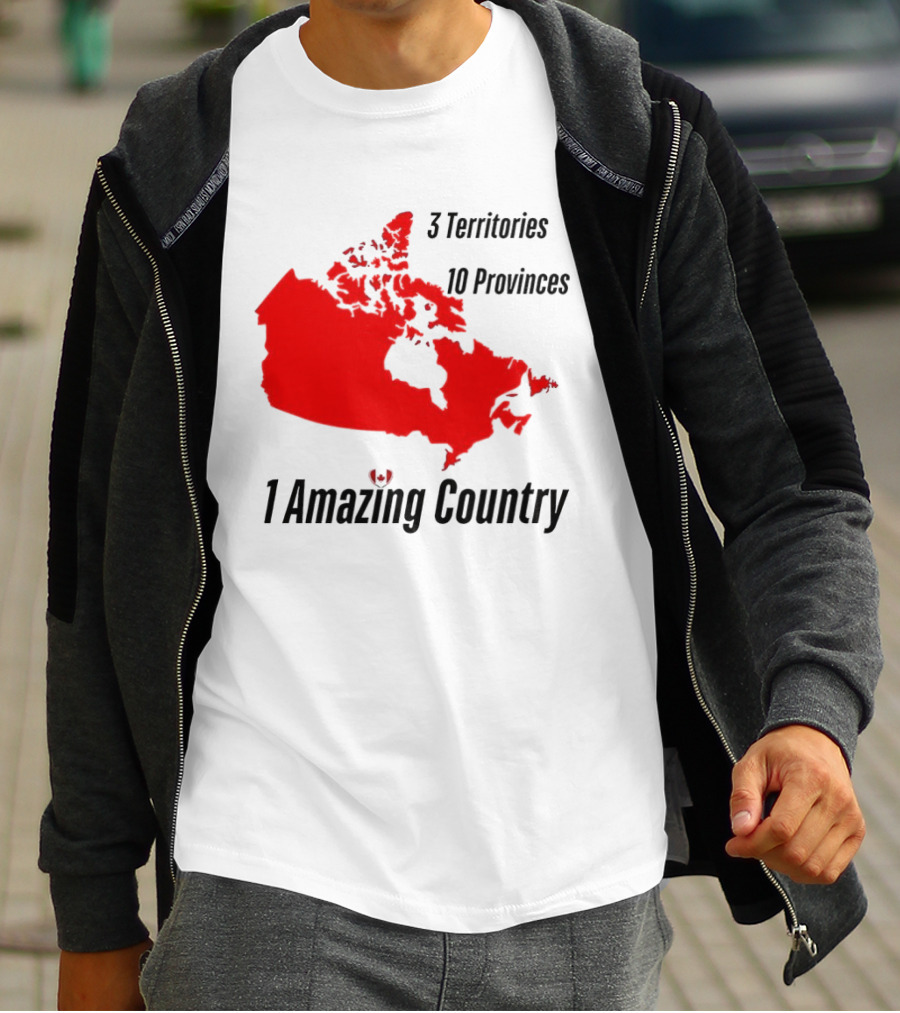 3 Territories 10 Provinces 1 Amazing Country Canada Map T-Shirt