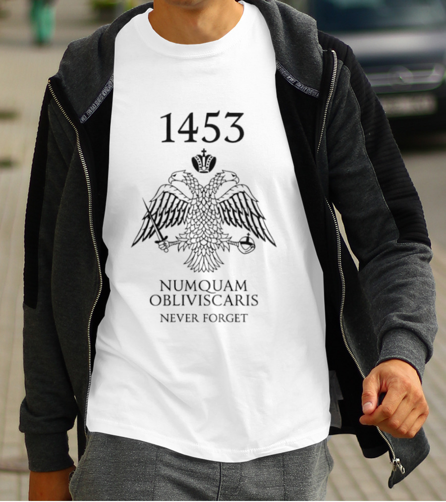 1453 Numquam Obliviscaris Never Forget Double-Headed Eagle Symbol T-Shirt