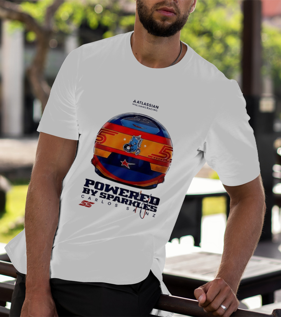 Atlassian Williams Racing Carlos Sainz Powered By Sparkles Helmet 55 T-Shirt