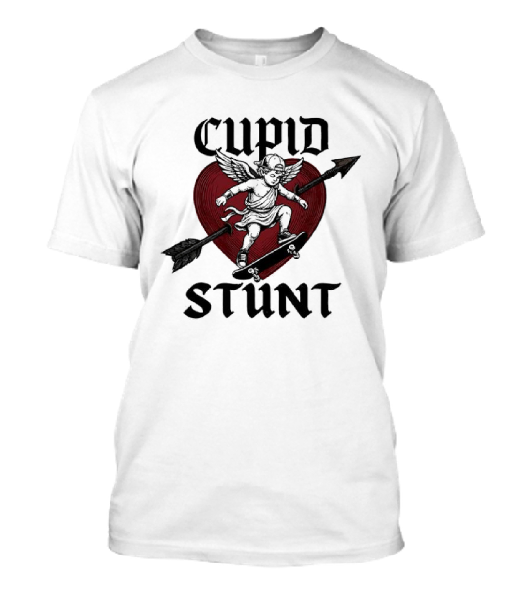 Cupid Stunt Heart Silhouette With Arrow T-Shirt