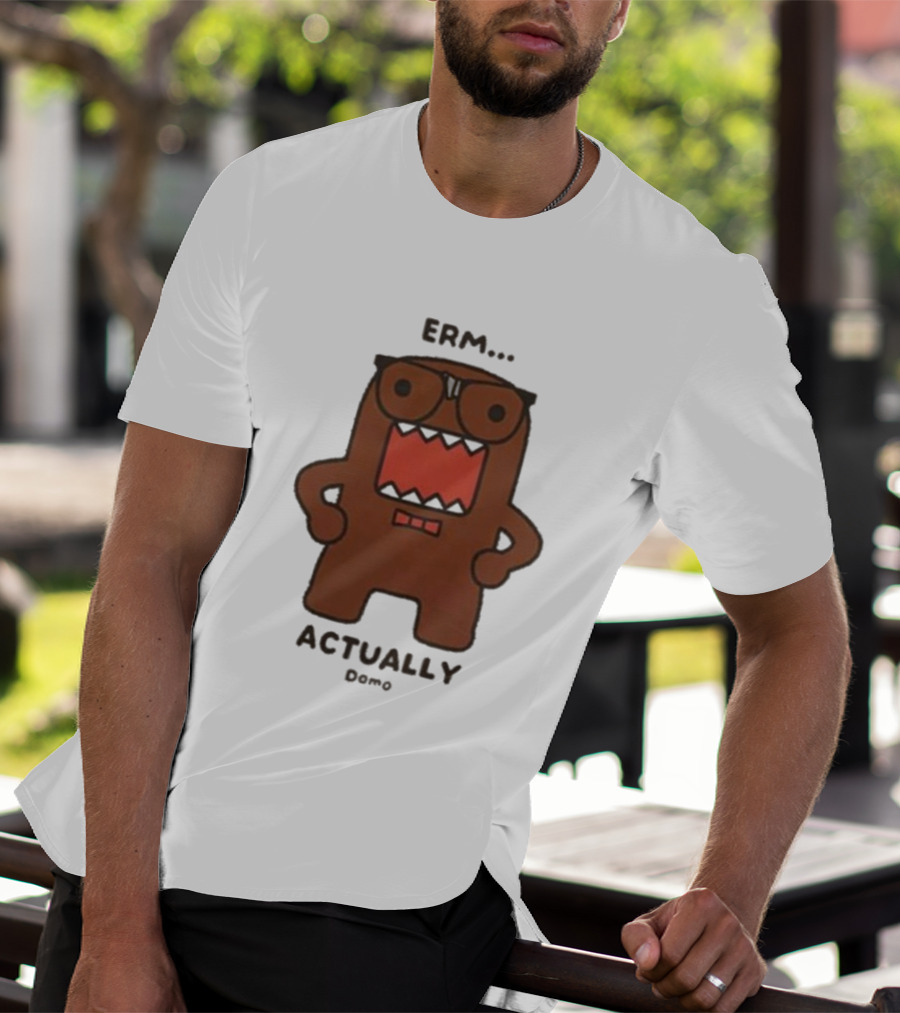 Domo Erm Actually Character With Glasses And Bow Tie T-Shirt