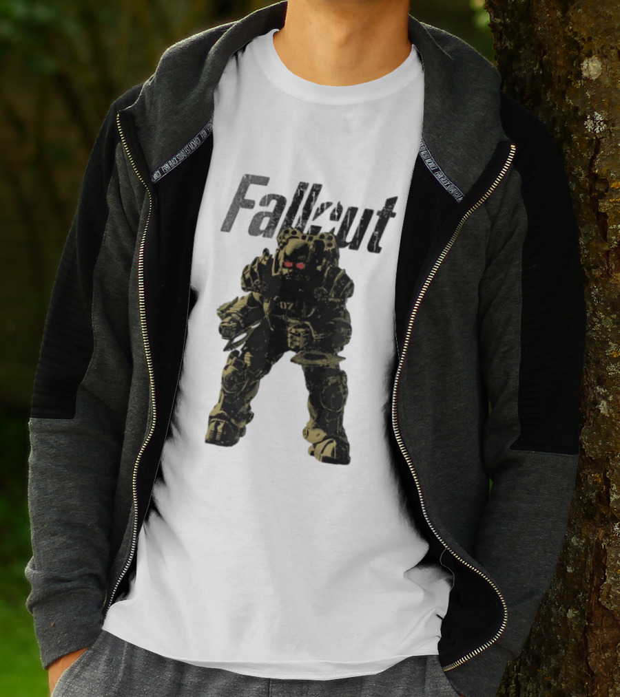 Fallout Power Armor Iconic Gaming Symbol Bold Apocalyptic Style T-Shirt