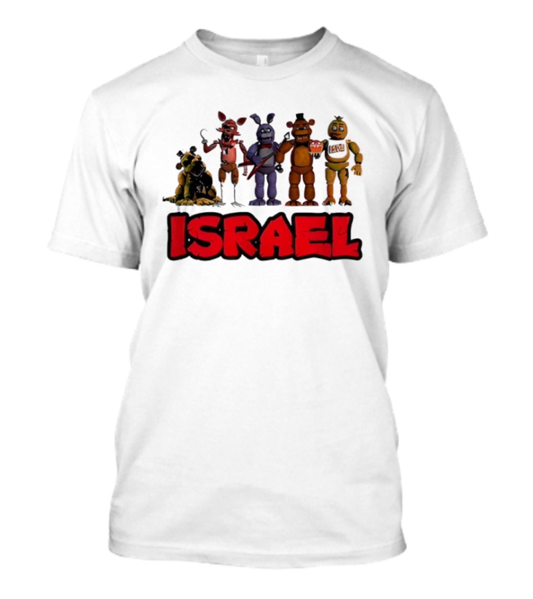 Five Nights At Freddy's Characters Israel Text T-Shirt