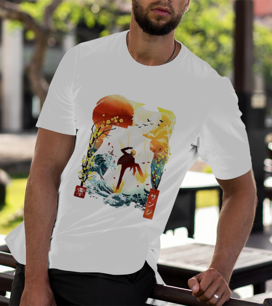 Sanji One Piece Anime Ukiyo-e Style Lunar New Year Japan Art T-Shirt