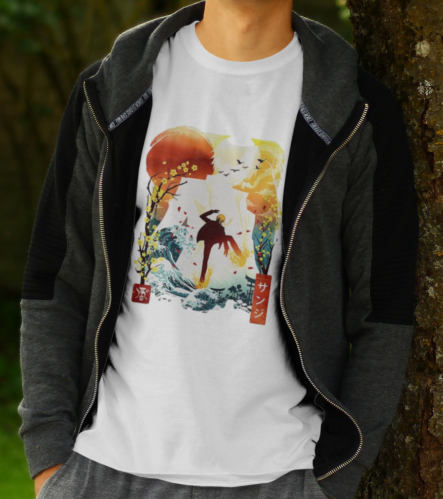 Sanji One Piece Anime Ukiyo-e Style Lunar New Year Japan Art T-Shirt