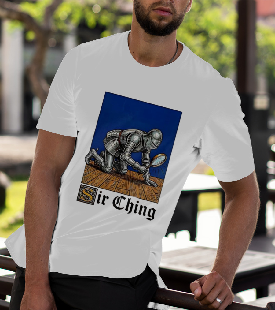 Sir Ching Knight Armor Magnifying Glass Search T-Shirt