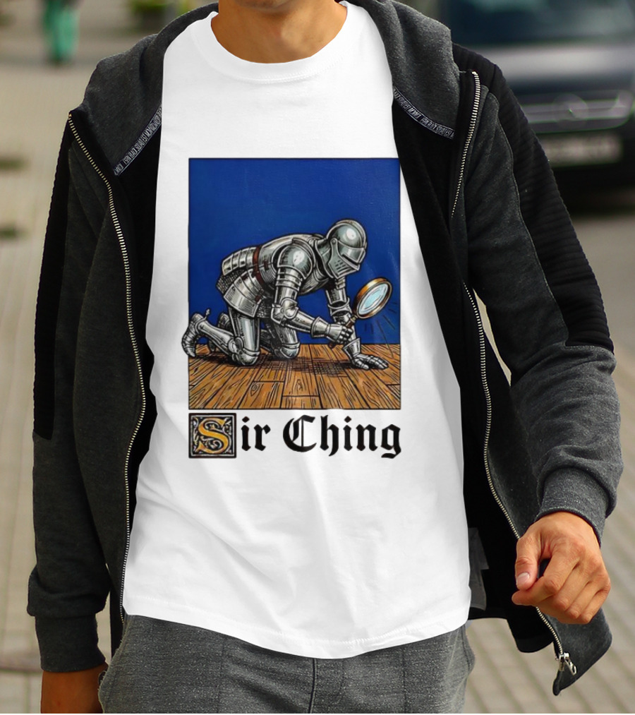 Sir Ching Knight Armor Magnifying Glass Search T-Shirt